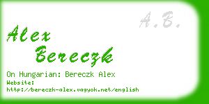 alex bereczk business card